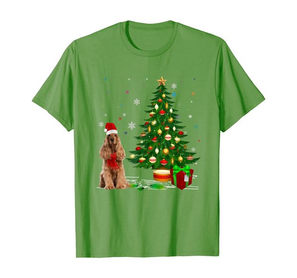 

funny american cocker spaniel dogs lover gift santa hat t-shirt, White;black