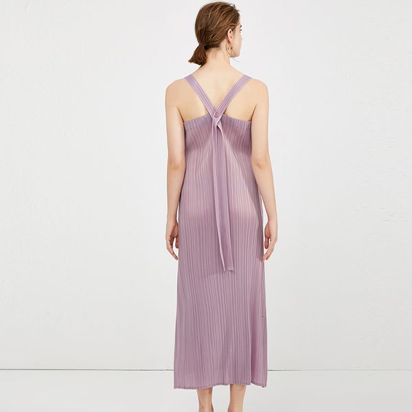 

dress miyake in plied summer fashion a long sleeveless strap, Black;gray