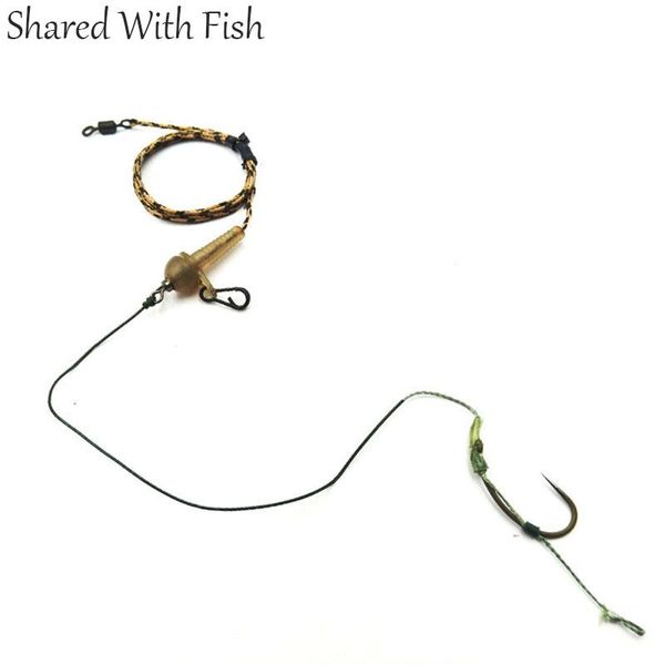 

fishing hooks 1set/bag carp core line wih hook shared with rig terminal tackle/chod hair