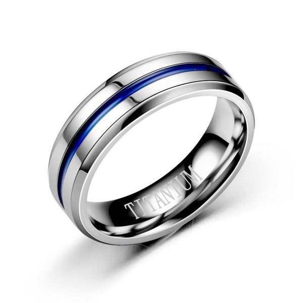 

wedding rings trendy stainless steel black blue groove ring for men bands rainbow lovers male jewelry drop, Slivery;golden