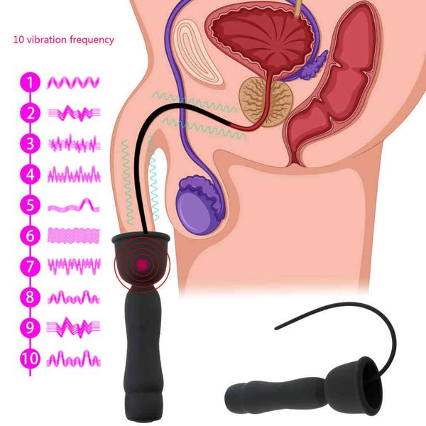NXYCockrings Silicone Uretra Vibratori Glande Manica Stimolatore Sounding l Plug Pene Vibratore Catetere Sextoys Per Gli Uomini 1124