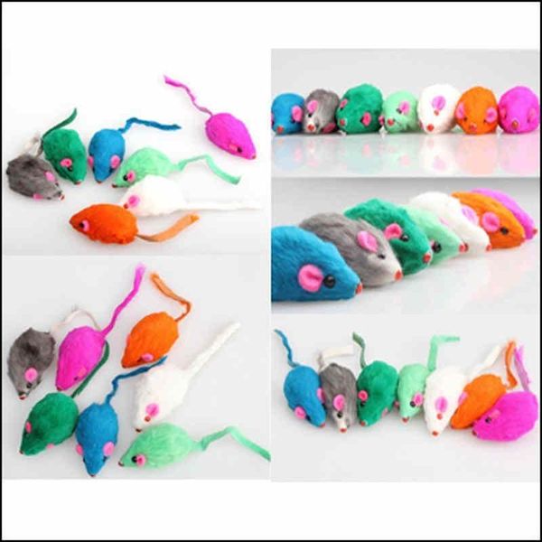 

cat toys funny mini pet interactive fur false mouse kitten sound squeaky playing product supplies random color