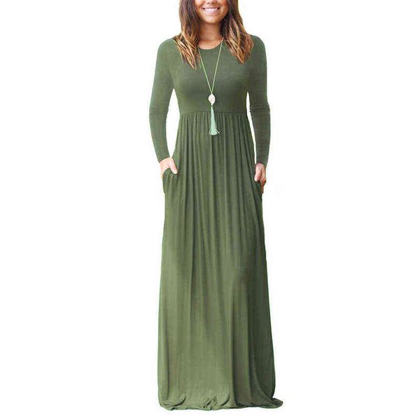 

2019 new autumn long-sleeved trousers maternity dress maternity dress solid color dress pregnancy maternity clothes g220309, White