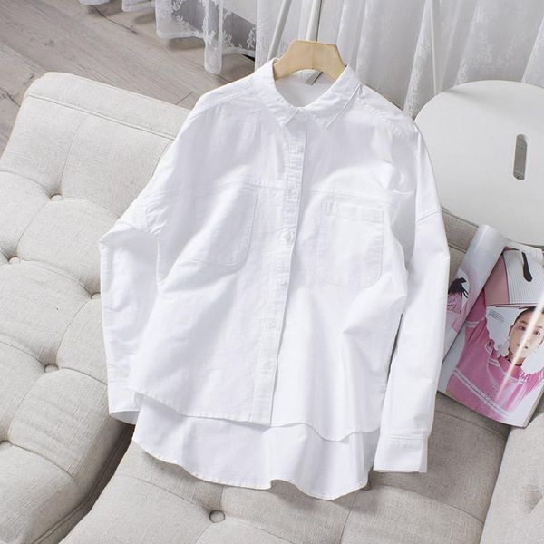 

shirts spring all-combined casual white 100% cotton long sleeve lets loose femme quality shirt s276
