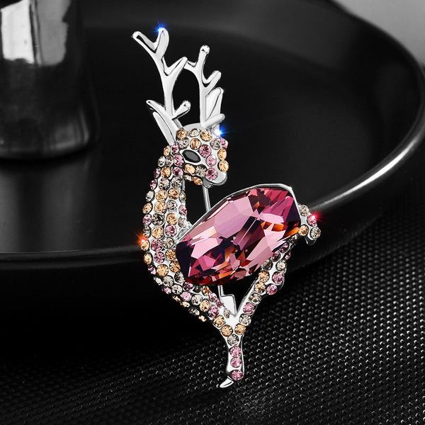 

pins, brooches korean austrian crystal fawn animal brooch women's clothing accessories, Gray