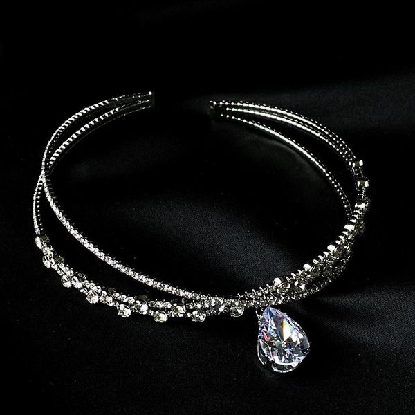 

chokers bridal chocker neck chain hair ornament dual purpose, Golden;silver