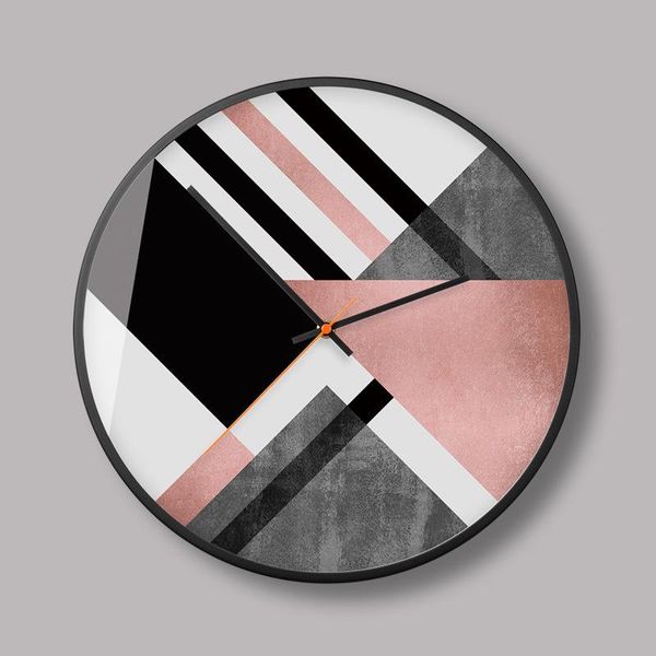

wall clocks art g clock abstract color stripes contrast decorative creative nordic minimalist bedroom quartz