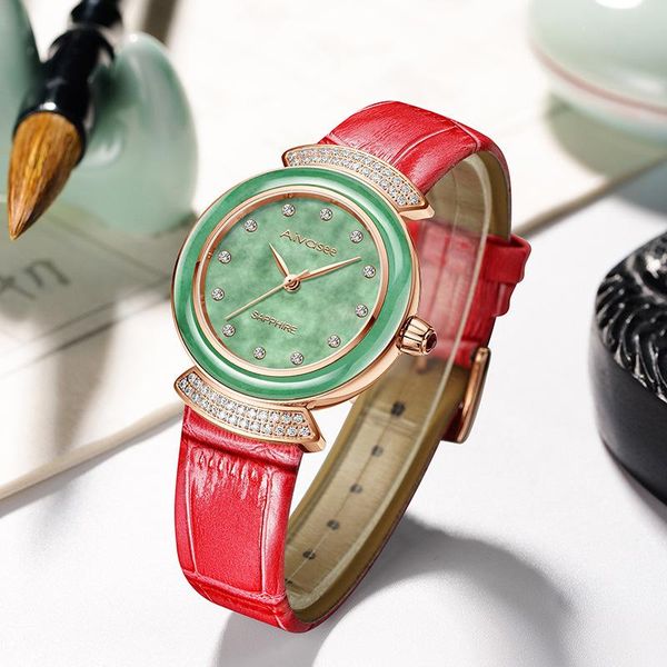 

wristwatches women's watch luxury lady clock creative jade woman watches quartz ultra-thin dial personality 2021 girl, Slivery;brown