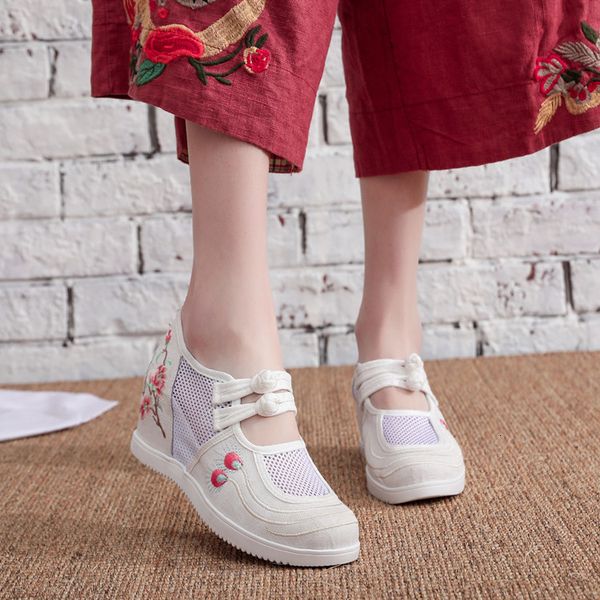 

vero bordados 6cm aumento calcanhar estilo chins de dana sapatos femininos, Black