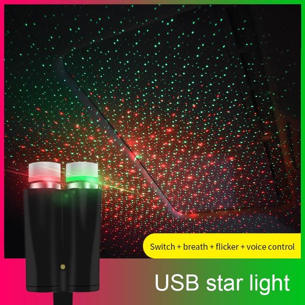 

car headlights usb interface led star night light 5v universal accessories roof room decoration gift plug and play