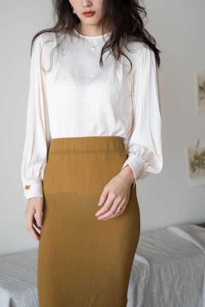 

women's blouses & shirts drop imported fabric loose lantern sleeve women, White