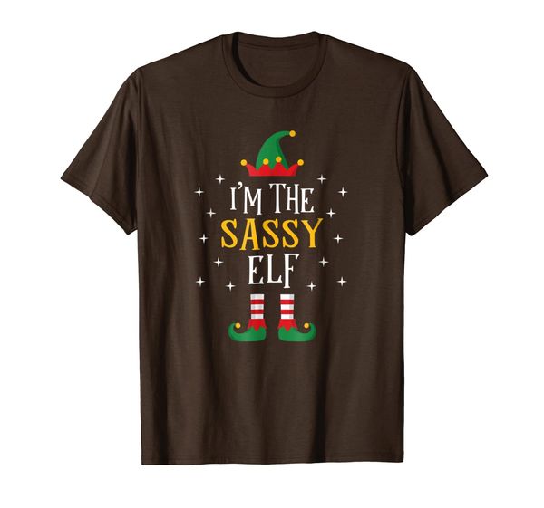 

i'm the sassy elf t shirt funny xmas gift family group, White;black