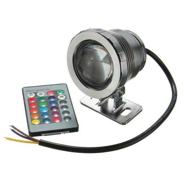 

party decoration ip68 10w rgb led light garden fountain pool pond spotlight waterproof underwater lamp with remote control black/silver