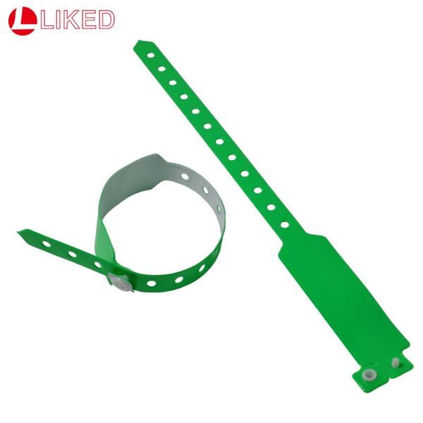 

party decoration green plastic wristbands - 100 count more sturdy for parties events identity tag 25mm x 250mm