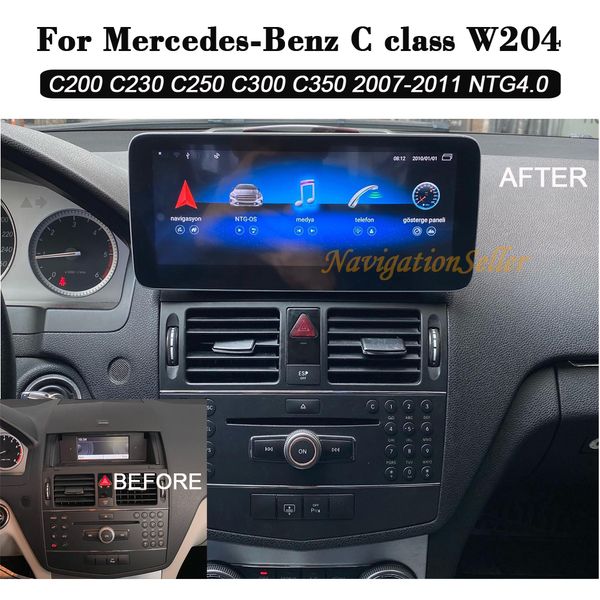 10.25 POLEGADAS ANDROID13.0 Car dvd Player RÁDIO GPS Navegação multimídia Para Mercedes-Benz C-class W204 C200 C230 C250 C300 C350 2007-2011 USB áudio estéreo Bluetooth DAB