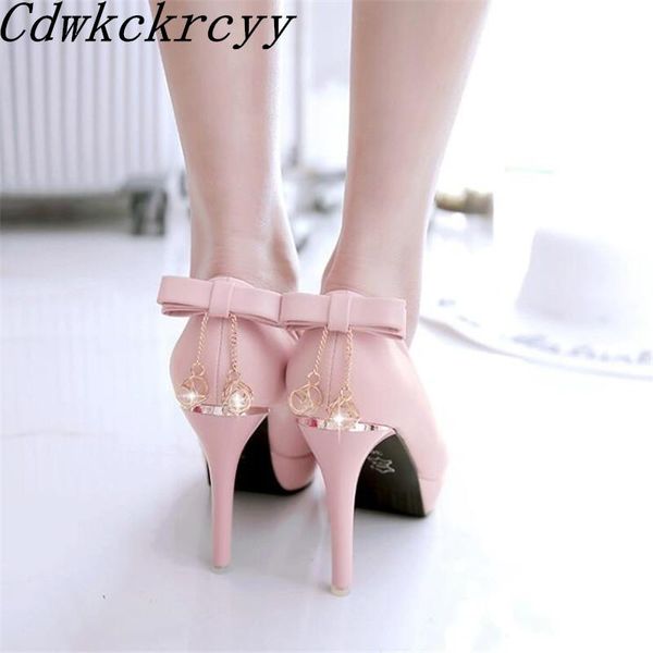 

dress shoes spring and autumn pattern fashion round head high-heeled women black white pink sweet rhinestone bow 34-45