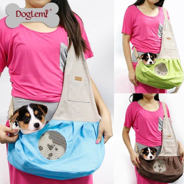 

dog apparel 2021 doglemi pure color cat out backpacks canvas bag fashion portable pet inclined shoulder one