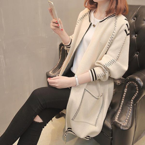 

women's sweaters fashion winter clothes women knit sweater all-match cardigan korean h-800, White;black