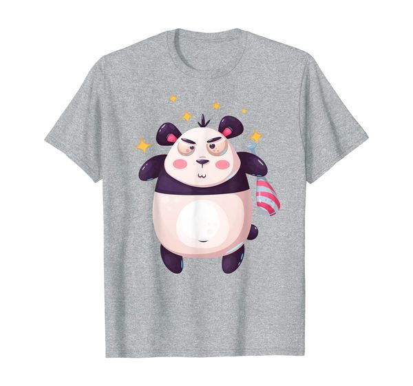 

cute angry panda bear illustration t-shirt, White;black