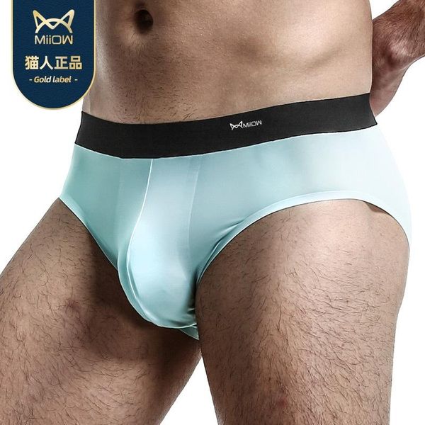 

underpants men's underwear ice silk ultra-thin summer seamless breathable graphene antibacterial briefs 3pcs, Black;white