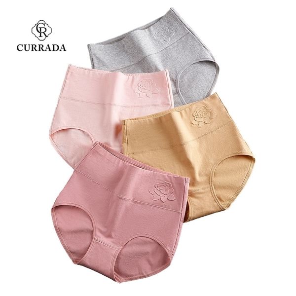 

3 pieces/lot cotton pantie briefs high waist control abdomen slimming shapewear knickers female postpartum recovery tummy 210730, Black;pink