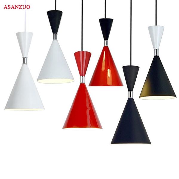 

pendant lamps led lamp black white red shell color lights indoor home decoration modern light lighting luminaire