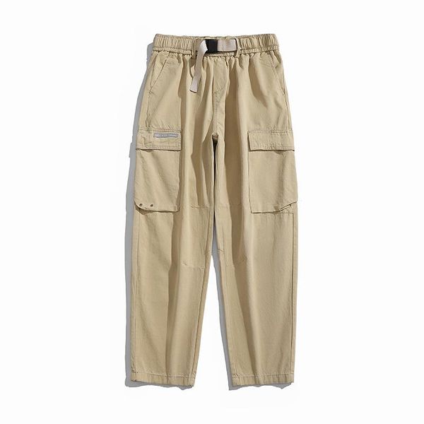 

men's suits & blazers 2021 spring and autumn trend korean loose casual pants multi pocket printed men, White;black