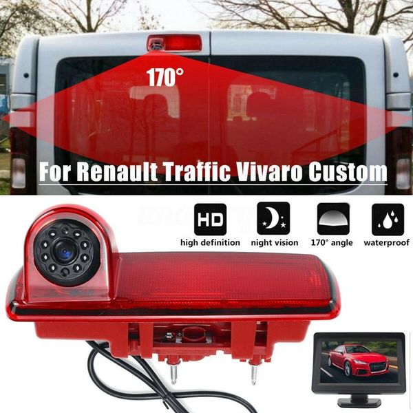

car rear view cameras& parking sensors 170 degree backup rearview camera brake light & 4.3inch monitor for trafic /vaxhall vivar