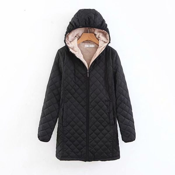 

women's down & parkas women coats fashion winter long sleeve hooded sweatshirt coat warm thicken zipper outerwear hoodies jacket female, Black