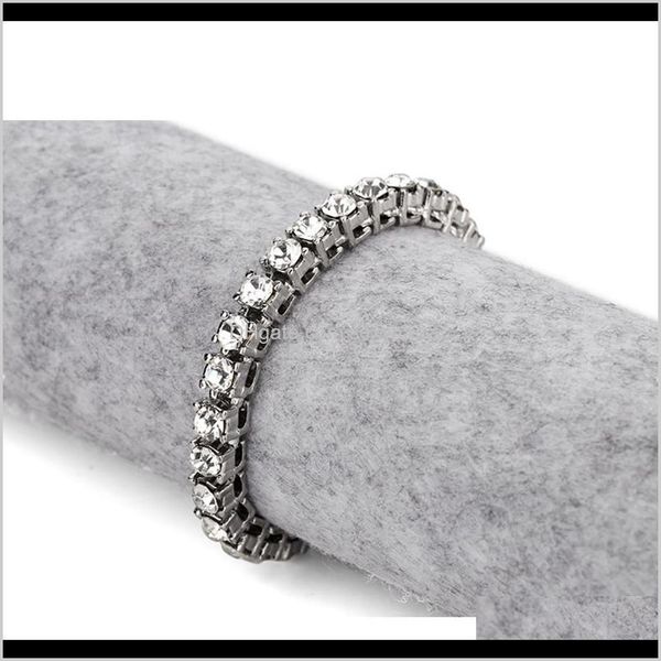 

drop delivery 2021 fashion men hip hop jewelry tennis bracelet fhinestone rock style sier gold miami stainless steel cuban link chain bracel, Golden;silver