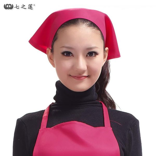 

aprons restaurant kitchen work clothes with triangle head scarf women