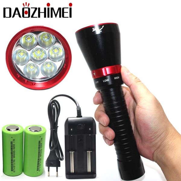 

flashlights torches professional 7x xm-l l2 led scuba diving powerful waterproof underwater 100m flash light dive lamp torch