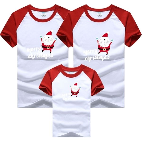 

christmas family matching clothes year cartoon print t-shirt mommy and daughter father son look outfits 210521, Blue