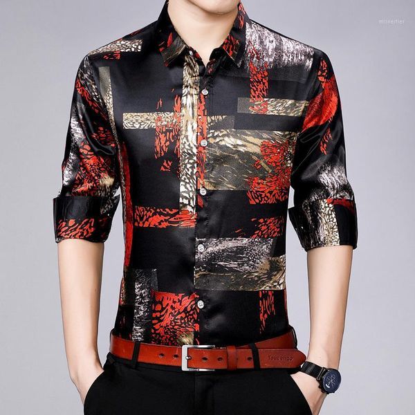 

creative 3d printing wash and wear fashion casual long-sleeved shirt autumn quality soft comfortable luxury men -xxxl men's shirts, White;black