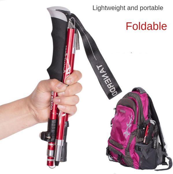 

trekking poles folding poles, ultra-light outdoor handrails, walking sticks, 5 sections stick cane hiking