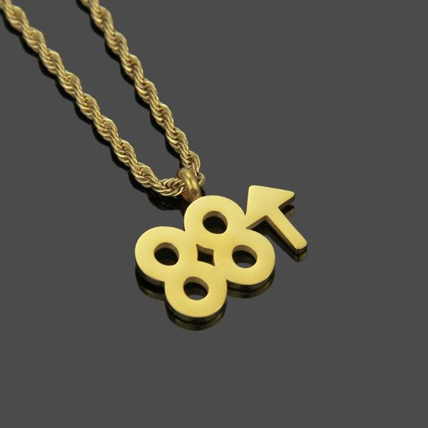 

pendant necklaces trend 88 rising necklace european and american hip hop street personality stainless steel men's accessories, Silver