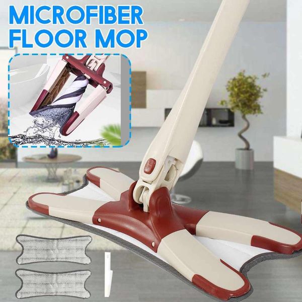 

x-shape microfiber floor mop with 3pcs cloth replacement hand-wash flat manual extrusion household cleaning mops vacuum cleaners