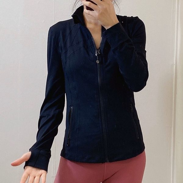 

women's jackets primavera e outono novo de mangas compridas pequeno gola subida casual yoga roupas esportes secagem rÃ¡pida zÃ­per jaquet, Black;brown
