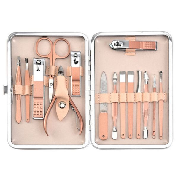 Conjunto de manicure conjuntos de pedicure dom￩sticos Clipper unhas A￧o inoxid￡vel Ferramentas profissionais de cortador de unhas com kit de caixa de viagem