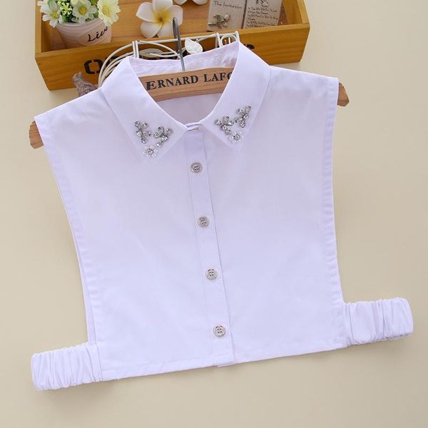 

bow ties shinny women fake collars shirt detachable collar removable half faux col autumn sweater false decor, Black;gray