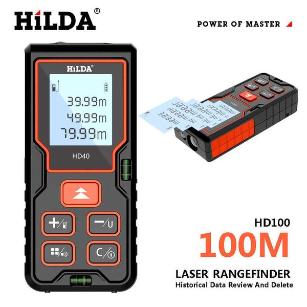 Hilda Laser Daangefinder Расстояние Расстояние Измеритель Строительство Измерение Линейка Лазерная Лента Диапазон Устройства Ruleerfinder Измеряется 210719