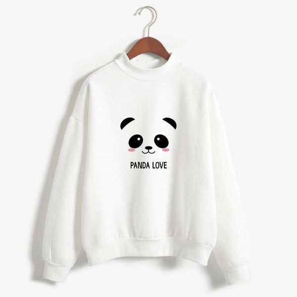

panda love panda print street hip hop sweater, Black