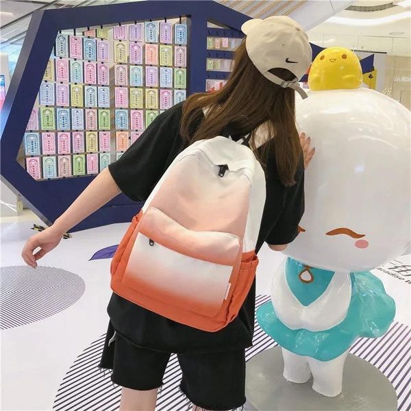 

backpack 2021 arrivals gradual change girls school back packs cool polyester zipper korean book bags