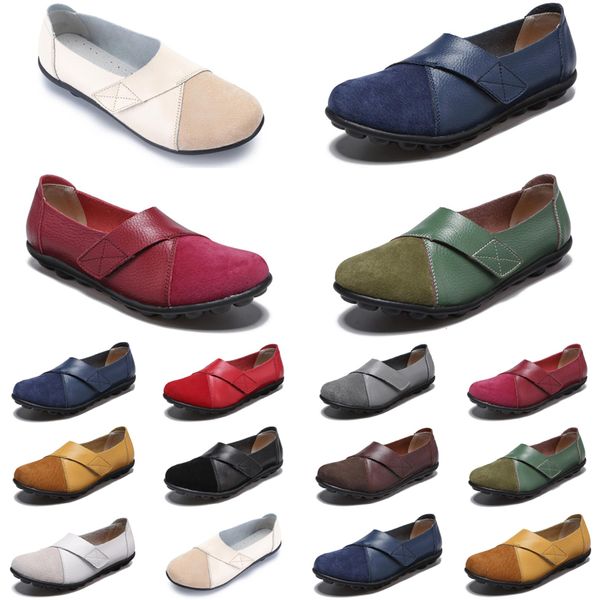 

2021 luxury men women casual shoes black white blue loafers suede leather stitching mens trainers sneakers size 35-44 color18