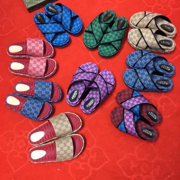 

2021 summer new g's muffin thick soled slippers for women designers outlet ysj, Black