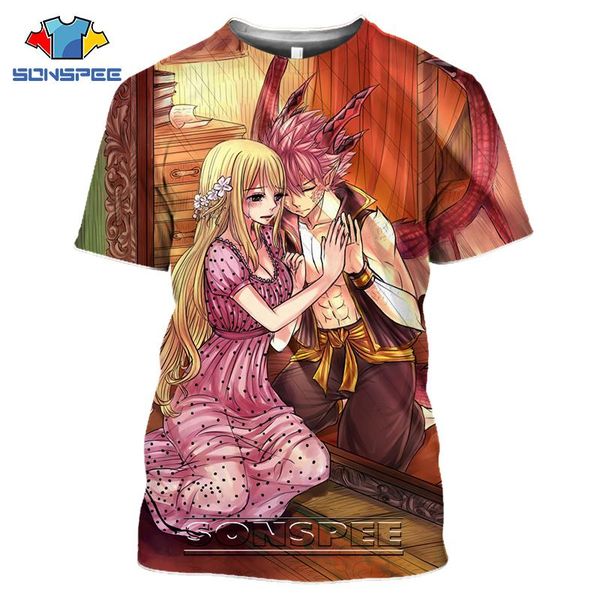

men's t-shirts sonspee anime fairy tail men women 3d t-shirt harajuku loli girl kawaii summer fashion casual short sleeve o-neck cu, White;black