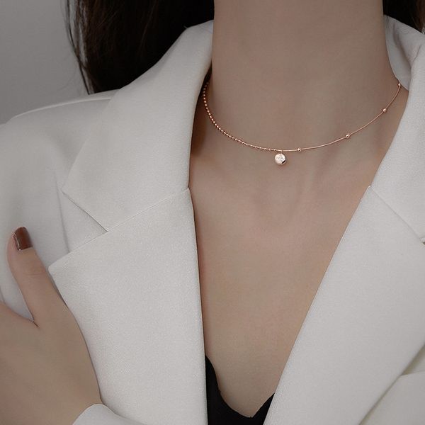 

lucky brand neck chain female clavicle short neck ornaments tide female red necklace necklace wind, Silver