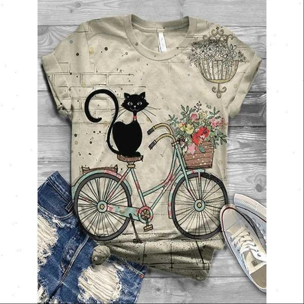 

women t shirts super chic fashion 3d cow print casual harajuku shirt summer short sleeve o neck tee clothes top, White