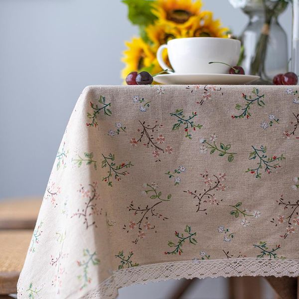 

table cloth pastoral tablecloth rectangular for wedding party el covers with plants floral dinning cover decor