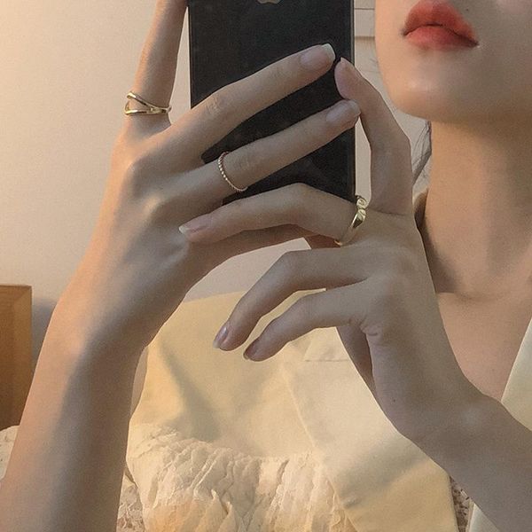 

wedding rings 3pcs fashion jewelry set simple design metal alloy round women finger ring sets for girl lady party gifts, Slivery;golden